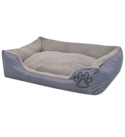 Lit pour chiens avec coussin rembourré Taille S Gris