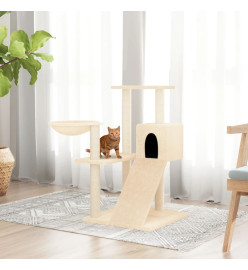 Arbre à chat avec griffoirs en sisal Crème 82 cm