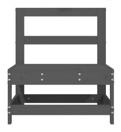 Canapés centraux de jardin 2 pcs gris bois de pin massif