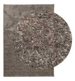 Tapis ISTAN à poils longs aspect brillant gris 140x200 cm