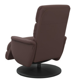 Fauteuil inclinable avec repose-pieds marron similicuir