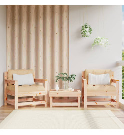 Chaises de jardin 2 pcs bois massif de pin