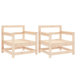 Chaises de jardin 2 pcs bois massif de pin