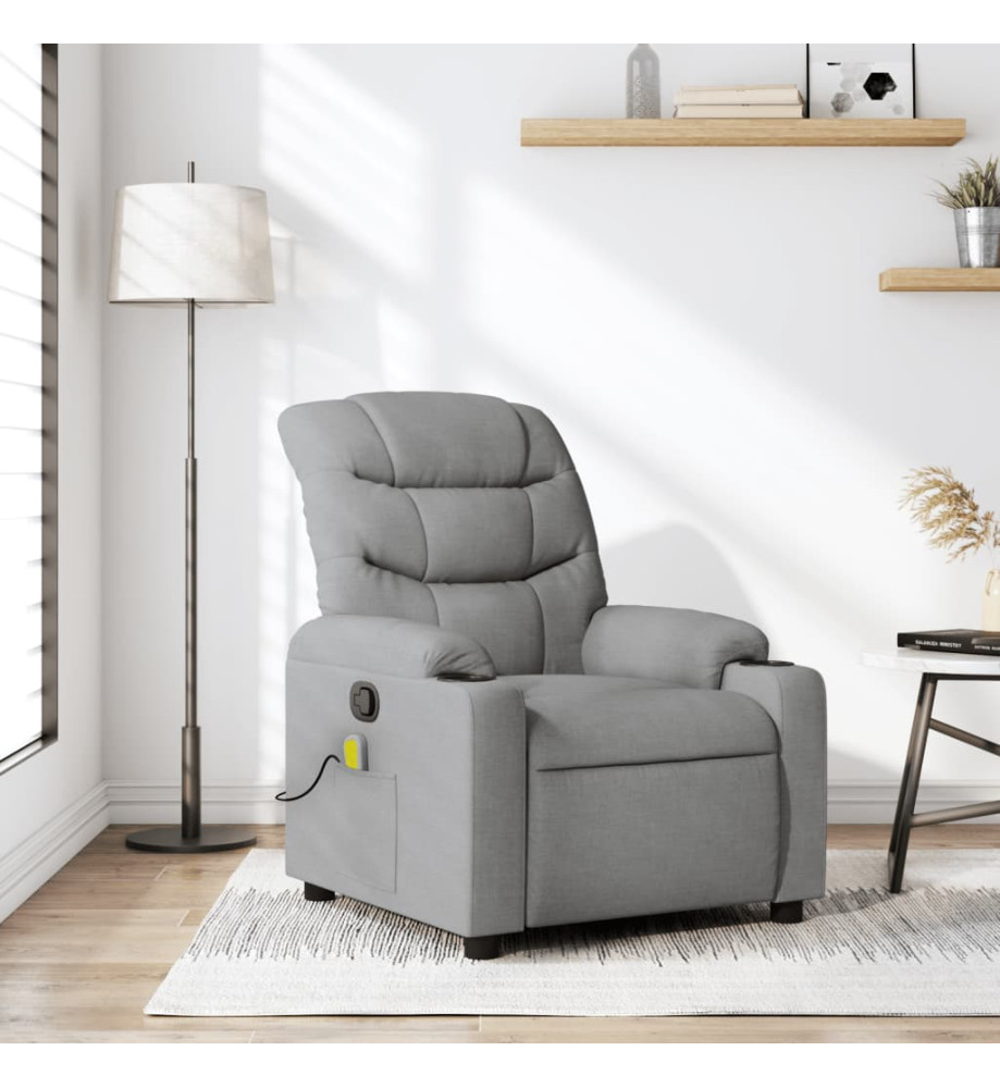 Fauteuil de massage inclinable Gris clair Tissu