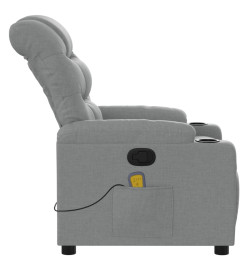 Fauteuil de massage inclinable Gris clair Tissu