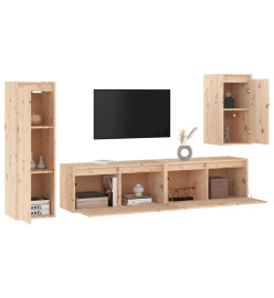 Meubles TV 4 pcs Bois massif de pin