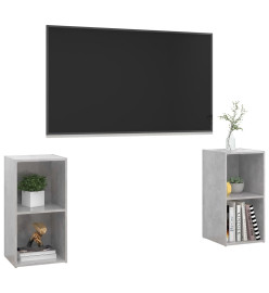 Meubles TV 2 pcs Gris béton 72x35x36,5 cm Aggloméré