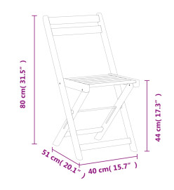 Chaises de bistrot pliantes lot de 4 bois d'acacia solide