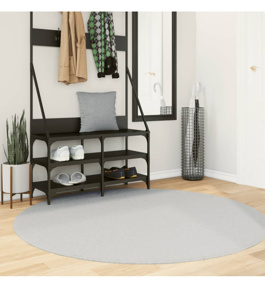 Tapis HUARTE à poils courts doux et lavable gris Ø 160 cm