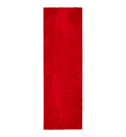 Tapis HUARTE à poils courts doux et lavable rouge 80x250 cm