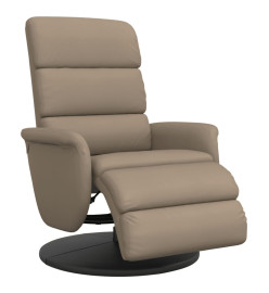 Fauteuil inclinable avec repose-pieds cappuccino similicuir