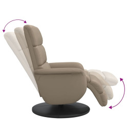 Fauteuil inclinable avec repose-pieds cappuccino similicuir