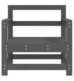 Chaises de jardin 2 pcs gris bois massif de pin