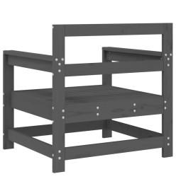 Chaises de jardin 2 pcs gris bois massif de pin