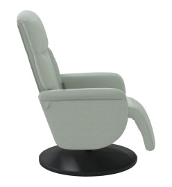 Fauteuil inclinable de massage repose-pied gris clair velours