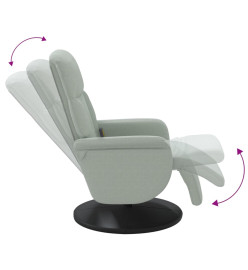 Fauteuil inclinable de massage repose-pied gris clair velours