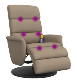 Fauteuil inclinable de massage repose-pieds cappuccino