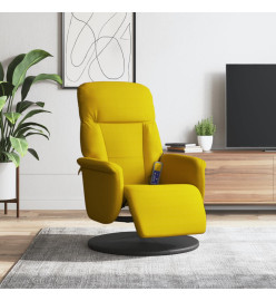 Fauteuil inclinable de massage avec repose-pied jaune velours