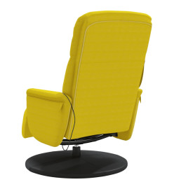 Fauteuil inclinable de massage avec repose-pied jaune velours