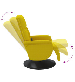 Fauteuil inclinable de massage avec repose-pied jaune velours