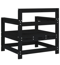 Chaises de jardin 2 pcs noir bois massif de pin