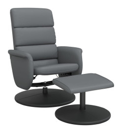 Fauteuil inclinable avec repose-pied gris similicuir