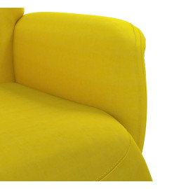 Fauteuil inclinable avec repose-pied jaune velours