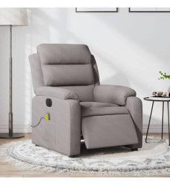 Fauteuil de massage inclinable électrique Taupe Tissu