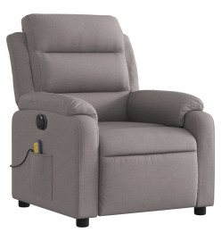 Fauteuil de massage inclinable électrique Taupe Tissu