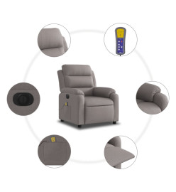 Fauteuil de massage inclinable électrique Taupe Tissu