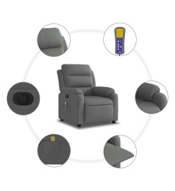 Fauteuil inclinable de massage électrique gris foncé tissu