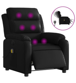 Fauteuil de massage inclinable électrique noir similicuir