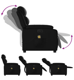 Fauteuil de massage inclinable électrique noir similicuir