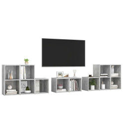 Ensemble de meubles TV 8 pcs Gris béton Aggloméré