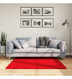 Tapis HUARTE à poils courts doux et lavable rouge 120x120 cm