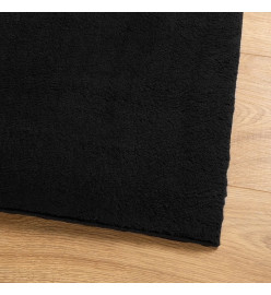 Tapis HUARTE à poils courts doux et lavable noir 80x250 cm