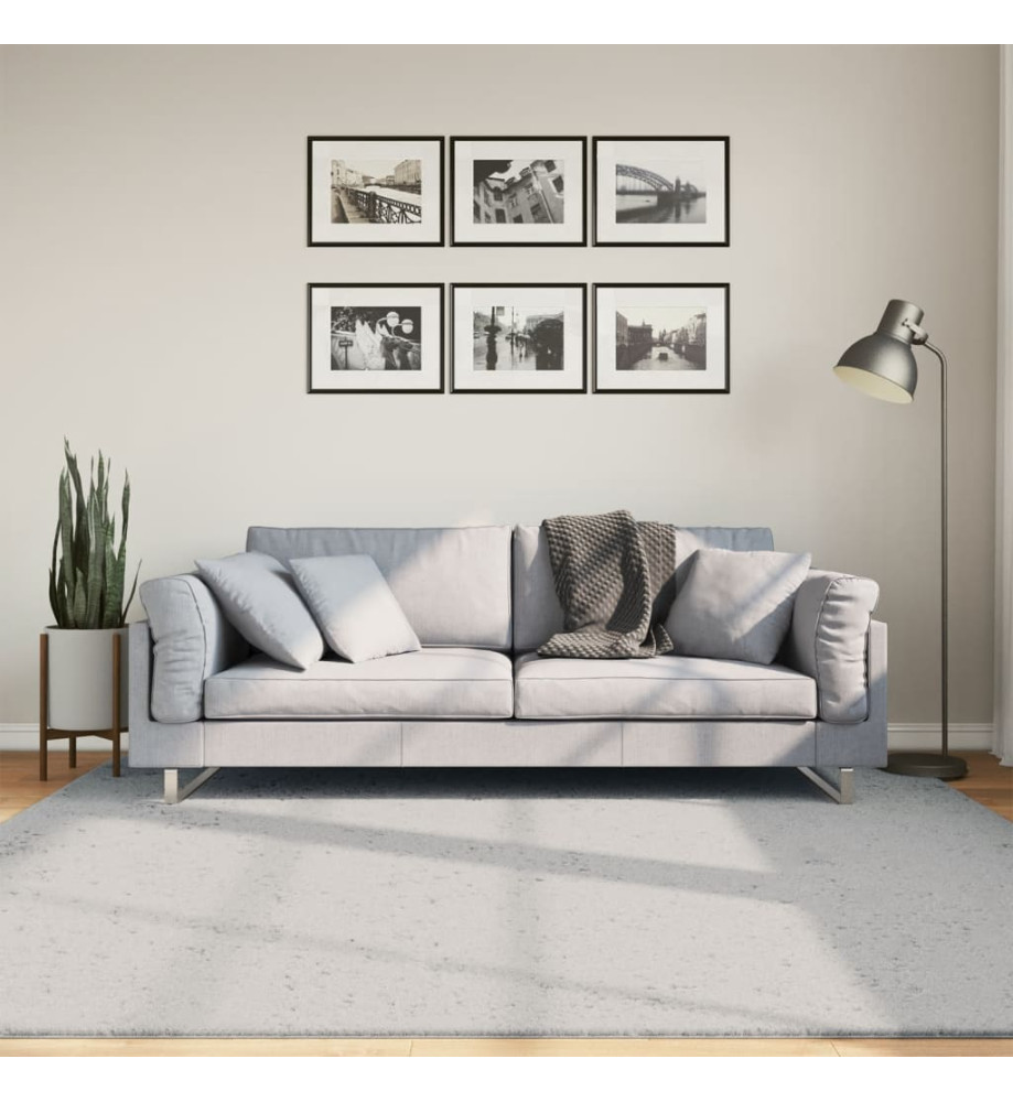 Tapis HUARTE à poils courts doux et lavable gris 200x200 cm