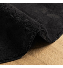 Tapis HUARTE à poils courts doux et lavable noir Ø 200 cm