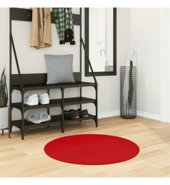 Tapis HUARTE à poils courts doux et lavable rouge Ø 80 cm