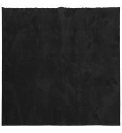 Tapis HUARTE à poils courts doux et lavable noir 200x200 cm