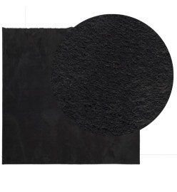 Tapis HUARTE à poils courts doux et lavable noir 200x200 cm