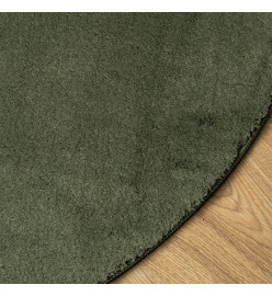 Tapis HUARTE à poils courts doux et lavable vert forêt Ø 120 cm