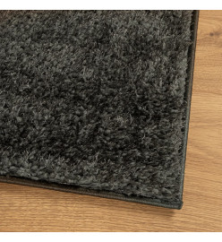 Tapis ISTAN à poils longs aspect brillant anthracite 200x280 cm