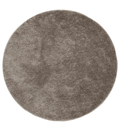 Tapis ISTAN à poils longs aspect brillant gris Ø 80 cm