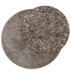 Tapis ISTAN à poils longs aspect brillant gris Ø 80 cm