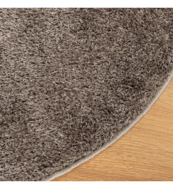 Tapis ISTAN à poils longs aspect brillant gris Ø 80 cm