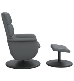 Fauteuil inclinable de massage avec repose-pied gris similicuir