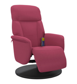 Fauteuil de massage inclinable avec repose-pied rouge bordeaux