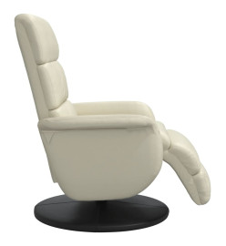 Fauteuil inclinable avec repose-pieds crème similicuir