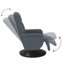 Fauteuil inclinable de massage repose-pied gris foncé velours